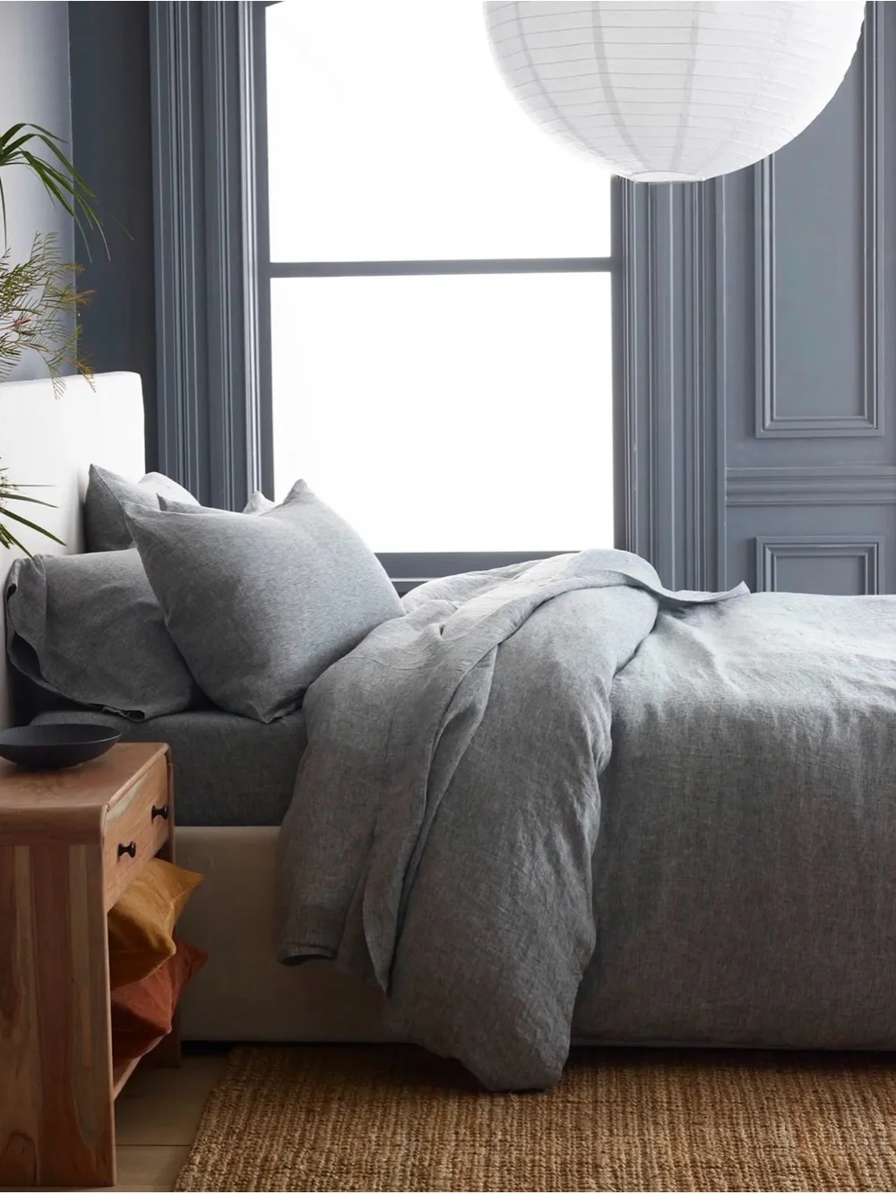 NWT Quince European Linen King/Cal King Duvet Cover - Charcoal Chambray